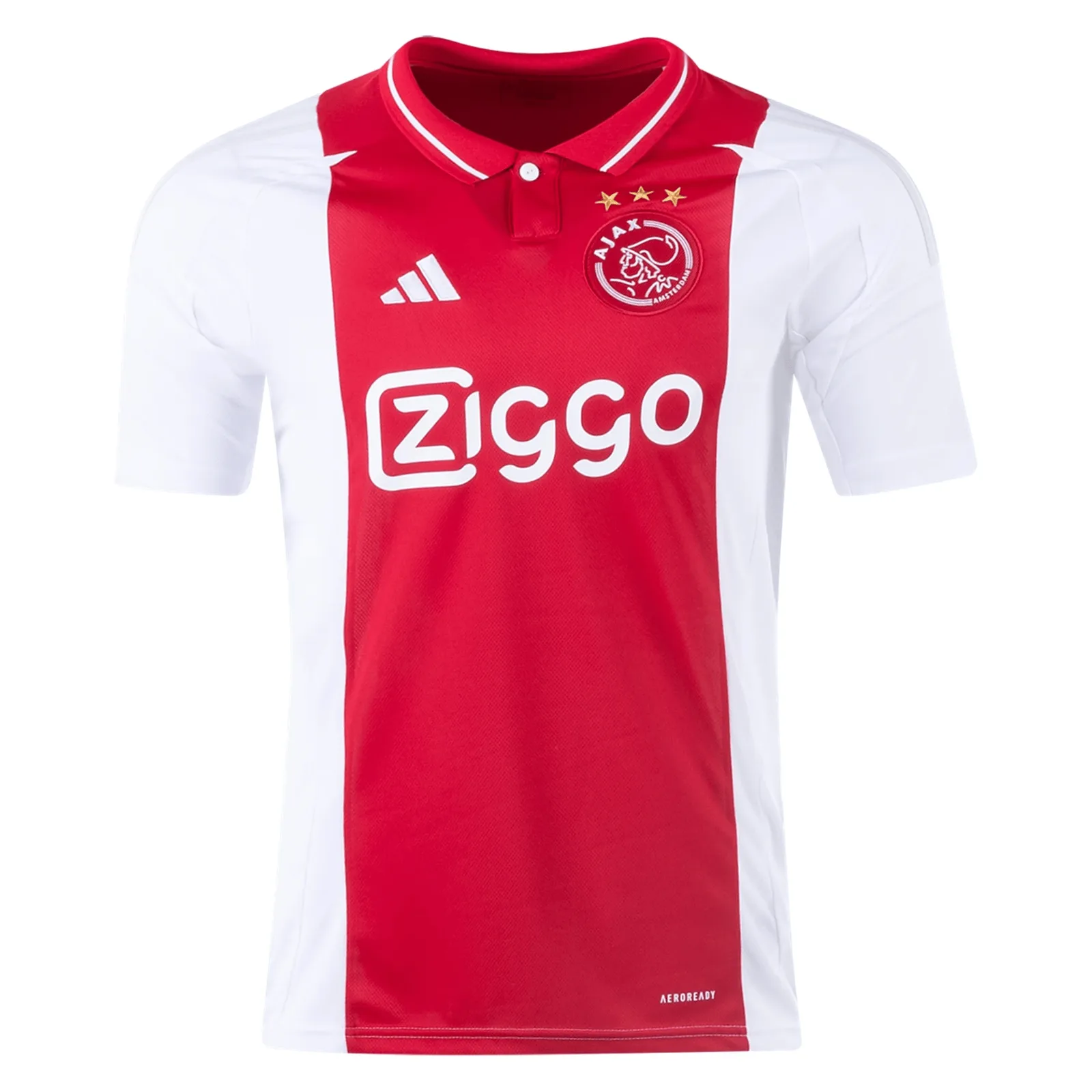 Ajax-legendes shirts collage van Tadic tot Chivu met klassiek rood-wit design