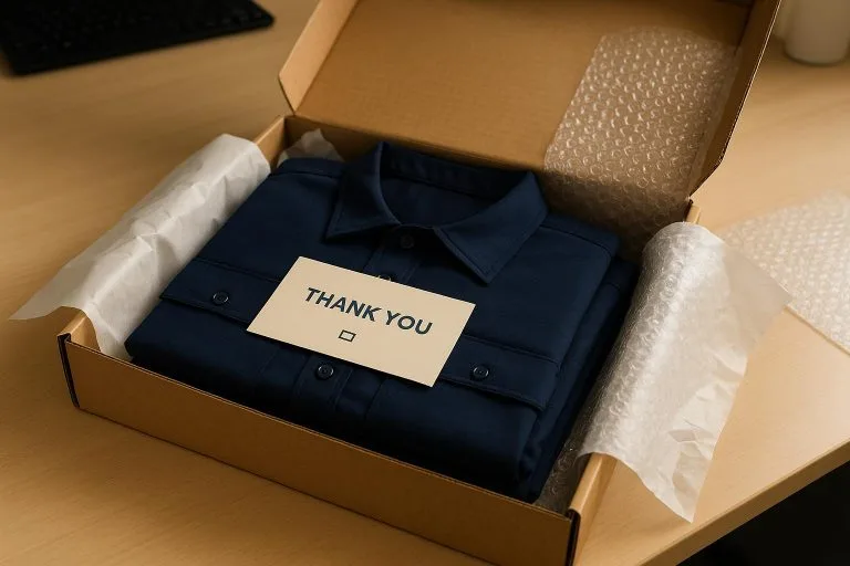 Teruggestuurd Ajax-shirt in verzendverpakking met labels eraan — zo bereid je een retour of maatruil voor